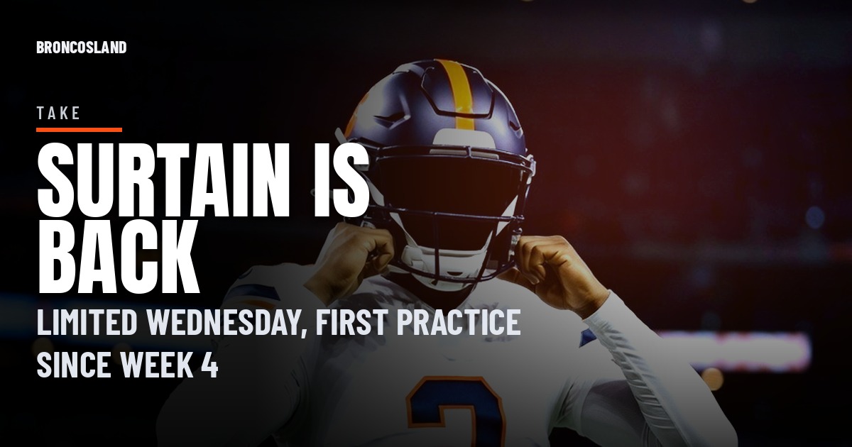 Pat Surtain II Returns to Practice as the Broncos Get Healthier for Arizona